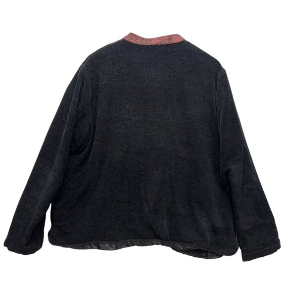 Vintage Patchwork Jacket Floral Embroidery & Toggle Closures - Picture 7 of 9